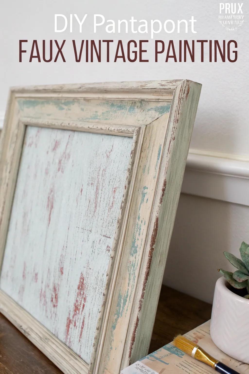 DIY faux vintage paintings offer personalized charm.