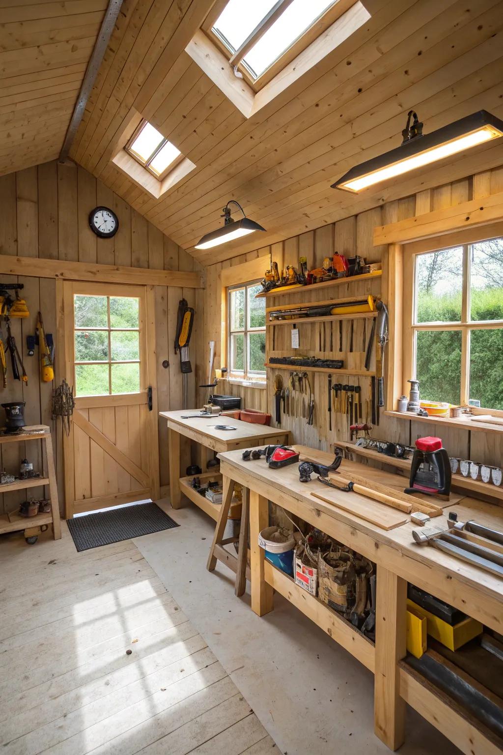 Pursue your hobbies with a dedicated workshop in your shed.