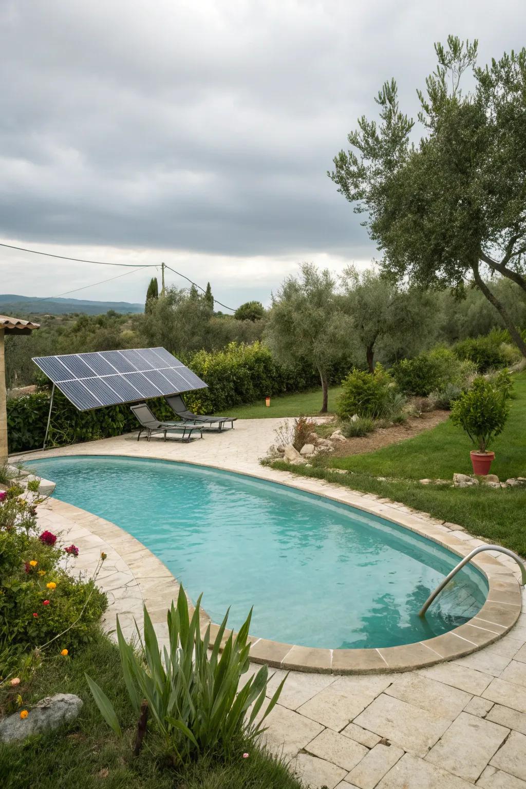 Eco-friendly solutions keep the pool sustainable and cost-effective.