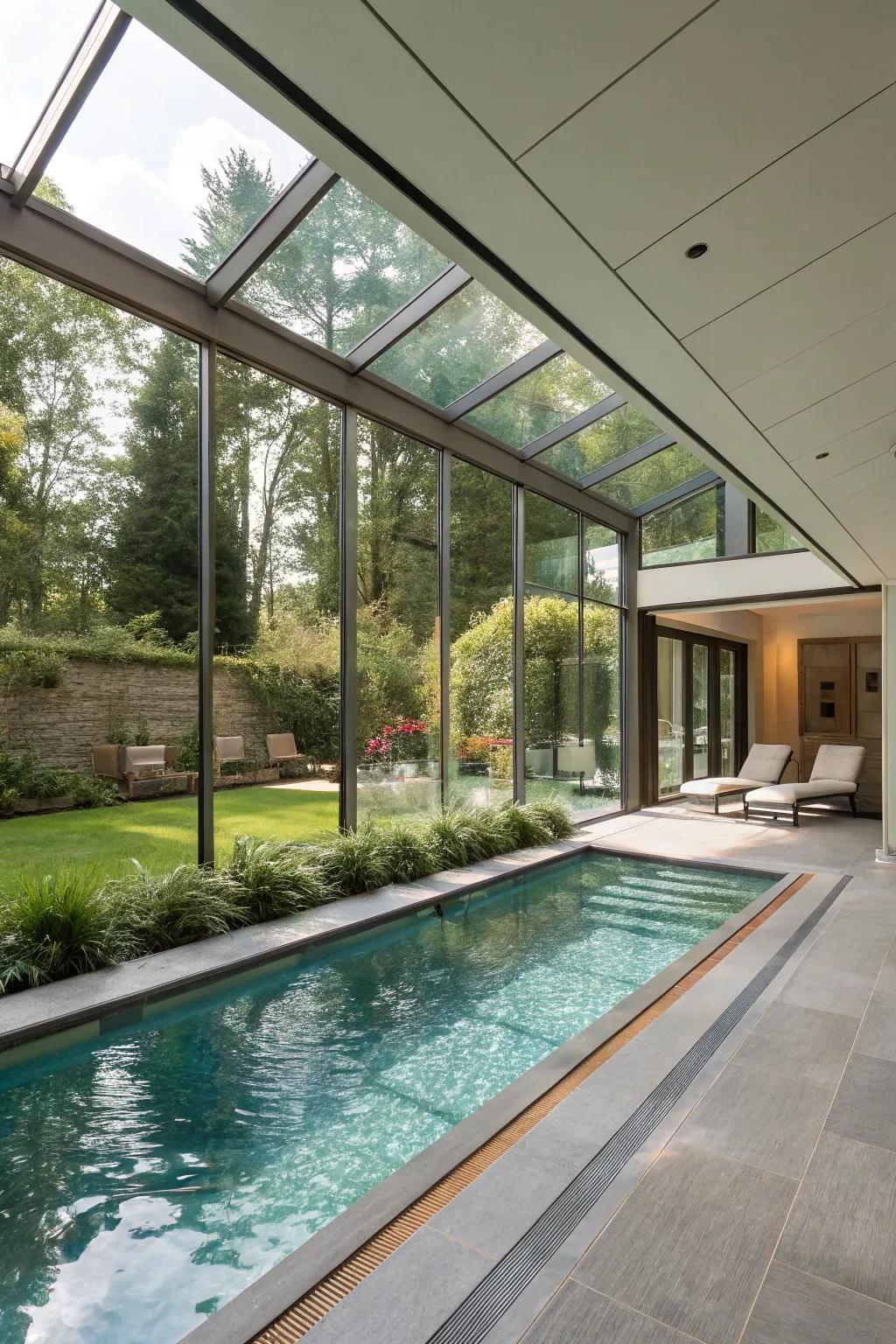 Seamlessly blend indoor and outdoor spaces with a transition pool.