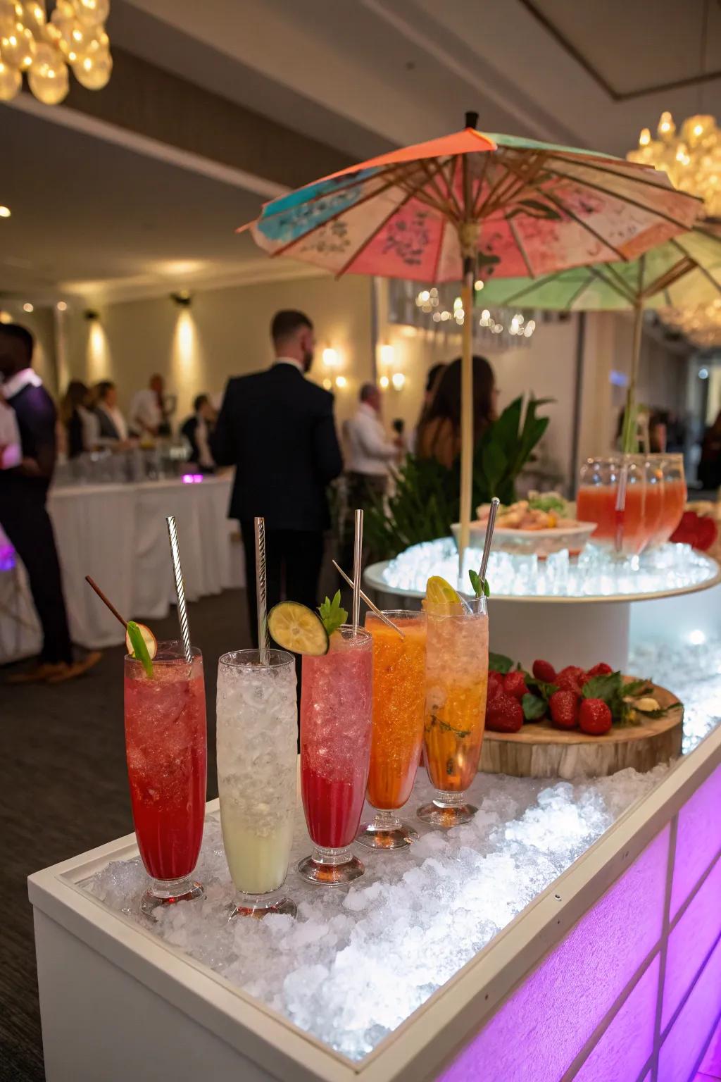 Add flair with a signature drink station.