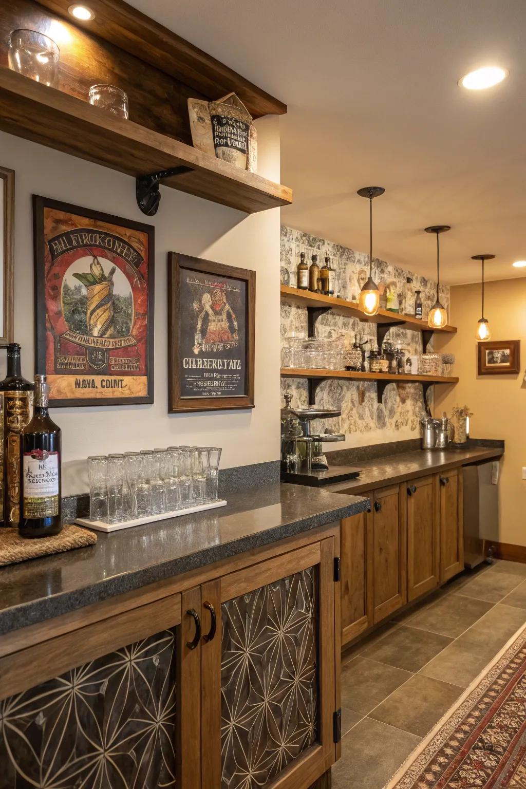 Add character to your bar with artisan touches.