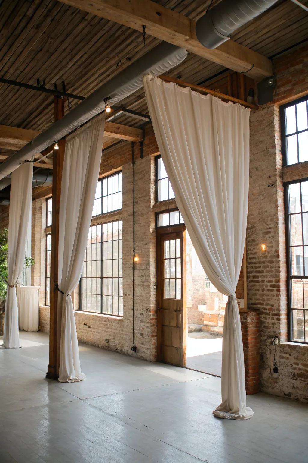 Fabric doors add warmth and texture to small spaces.