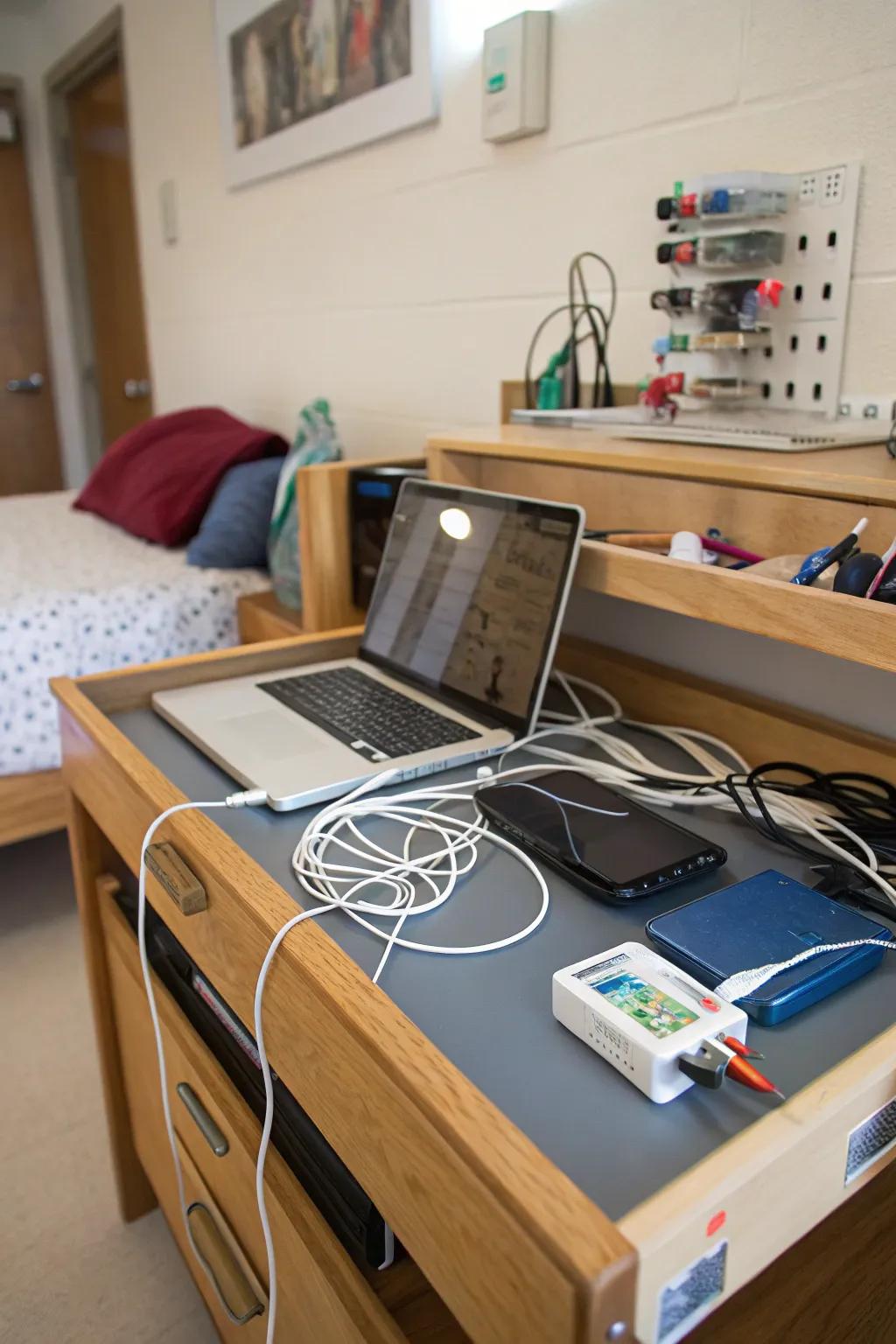 Cable management keeps your desk organized and efficient.