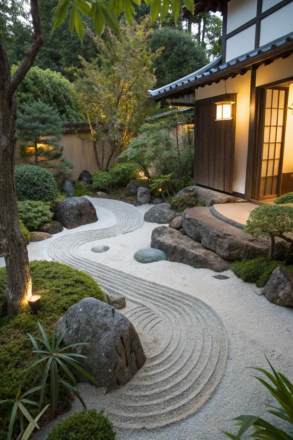 A zen garden that offers peace and serenity.