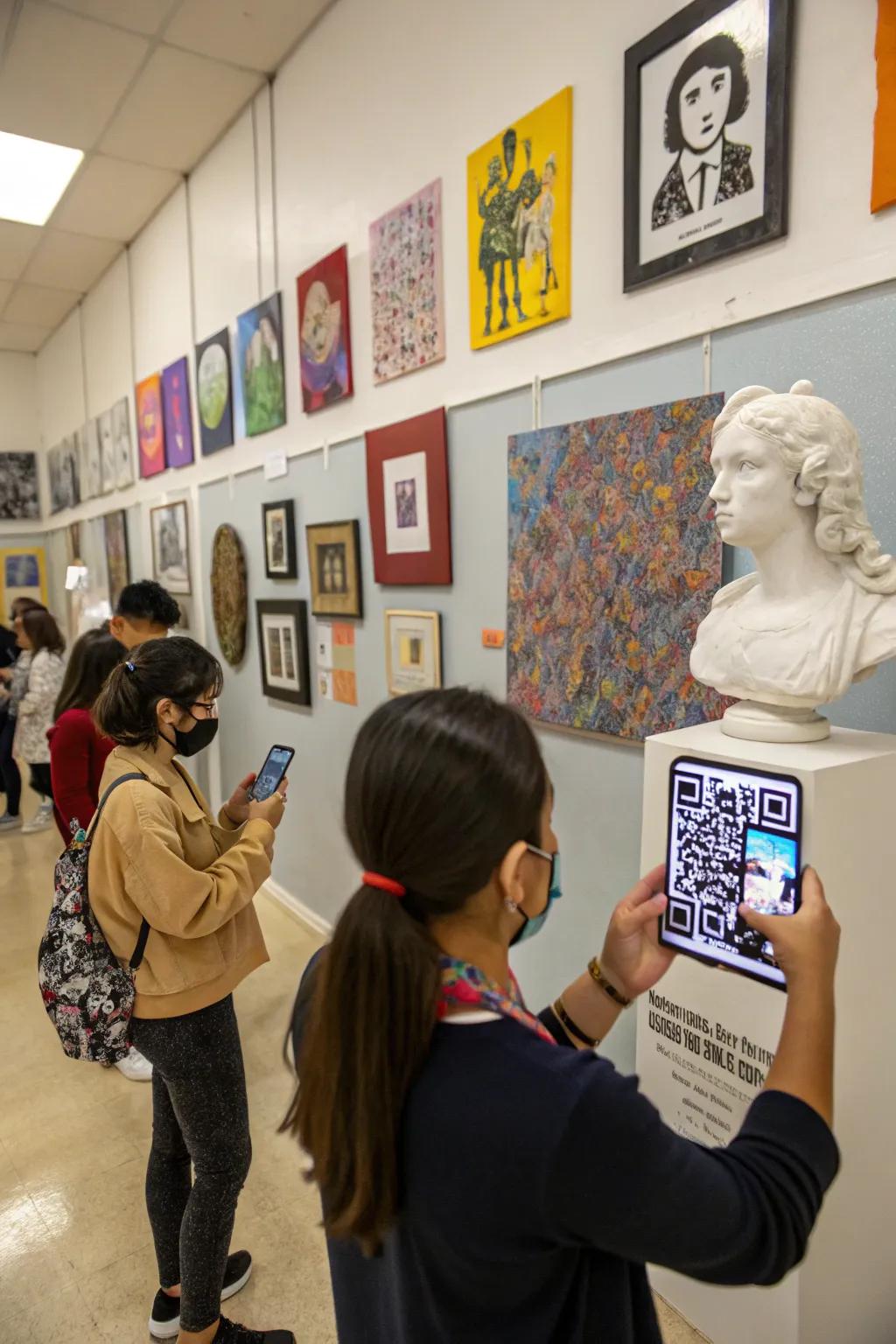 Tech-savvy interactive art gallery in the classroom