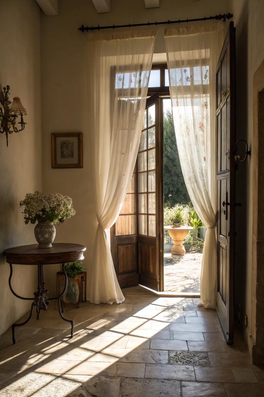 Natural light makes the entryway feel open and inviting.