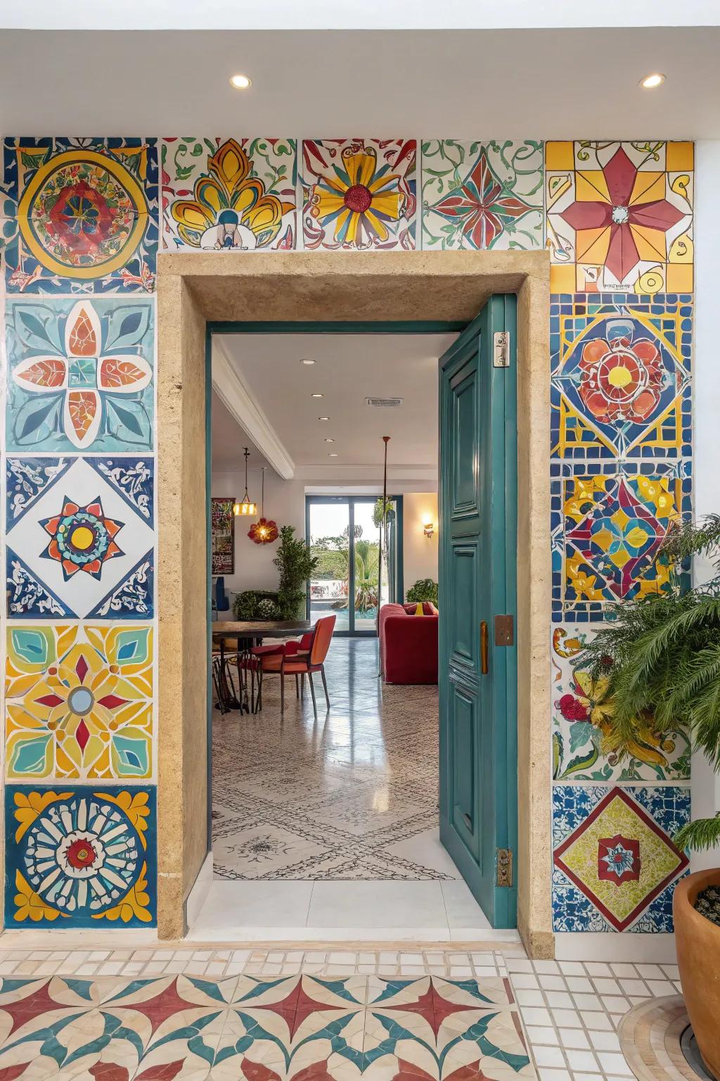 Colorful tiles add vibrant personality.