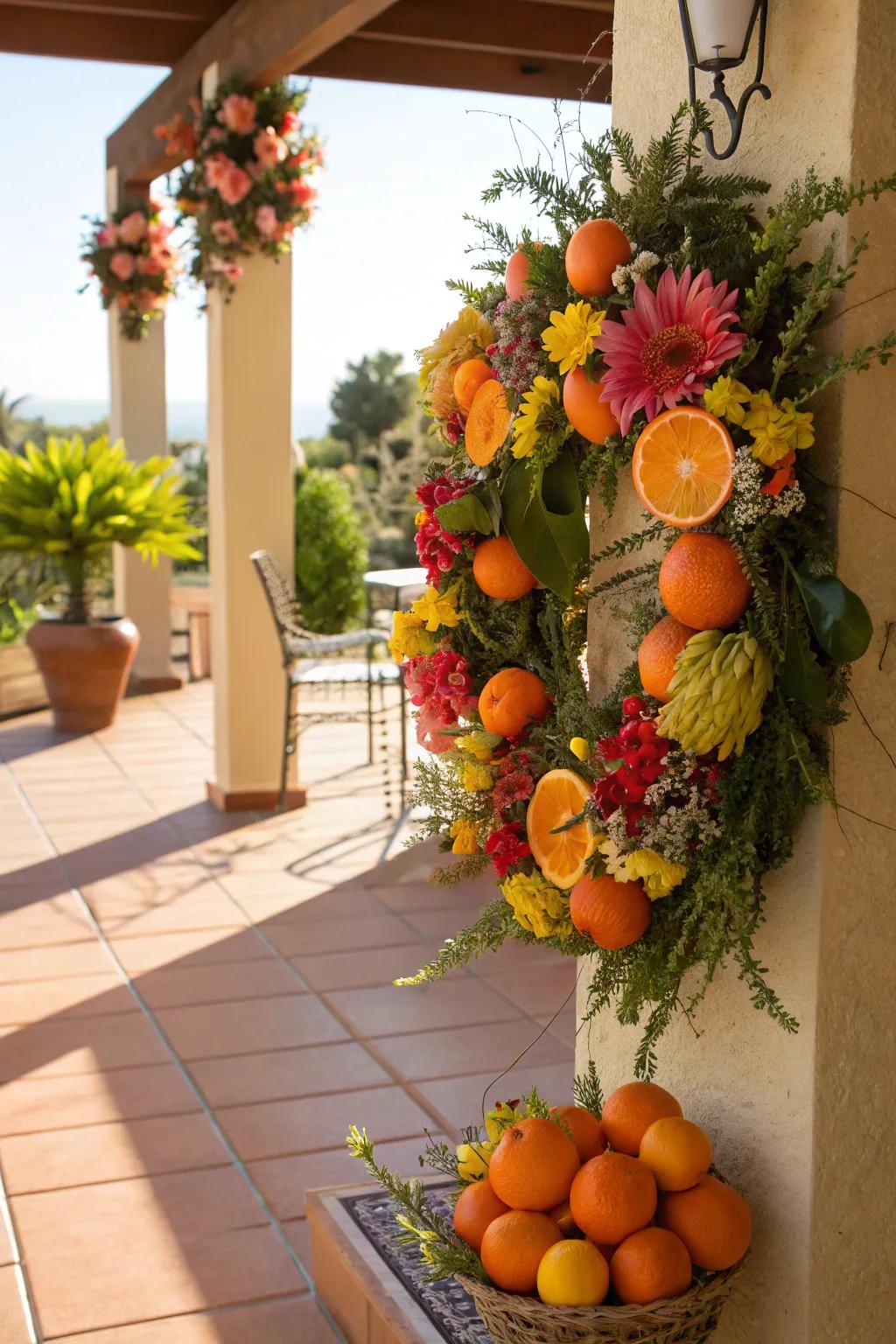 Summer fun with a citrus splash wreath.