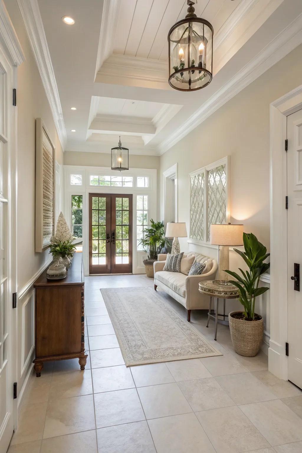 An open and airy design creates a welcoming and spacious foyer.