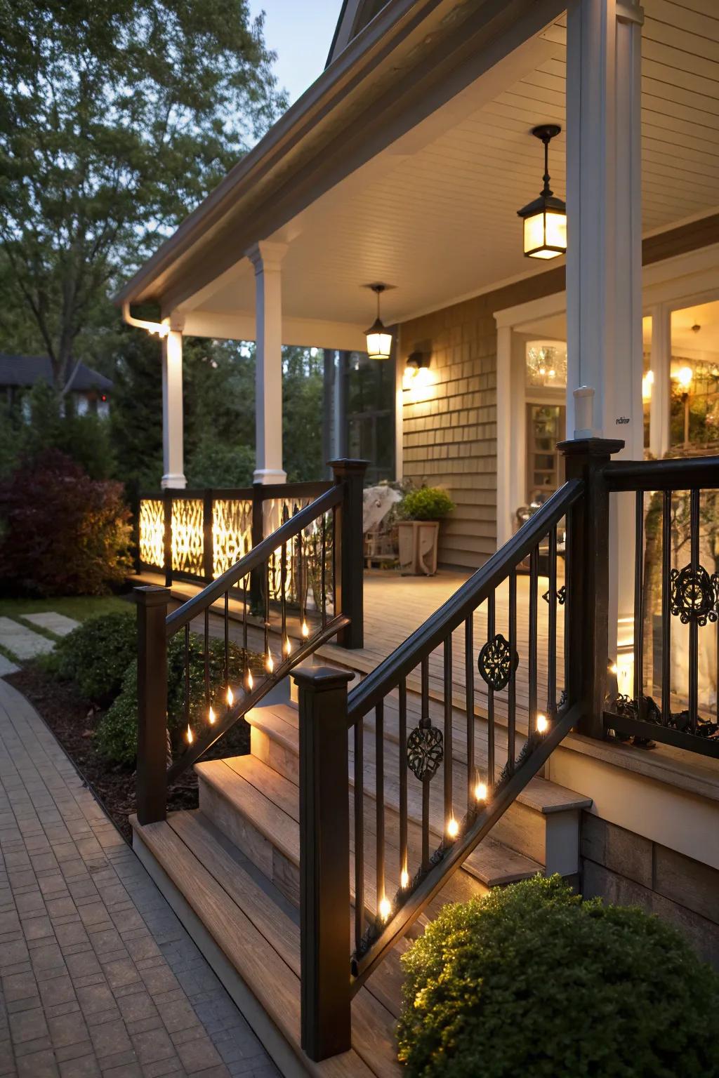 Magical atmosphere with lighted railings