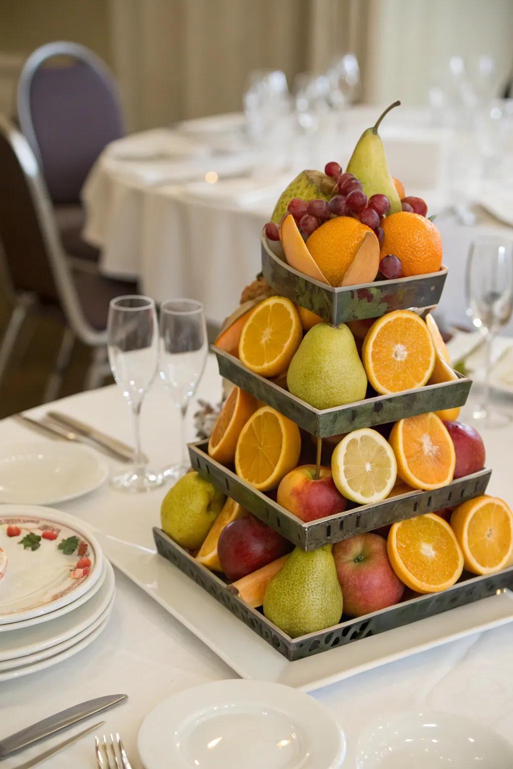 Surprise centerpieces offer a delightful twist with hidden fruit treasures.