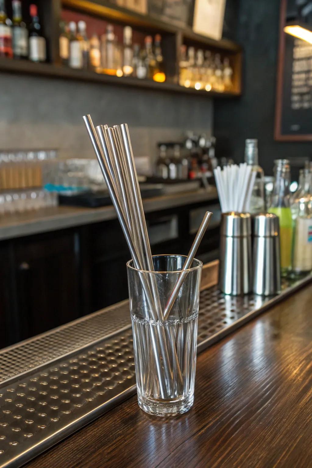 Sip sustainably with stainless steel straws.