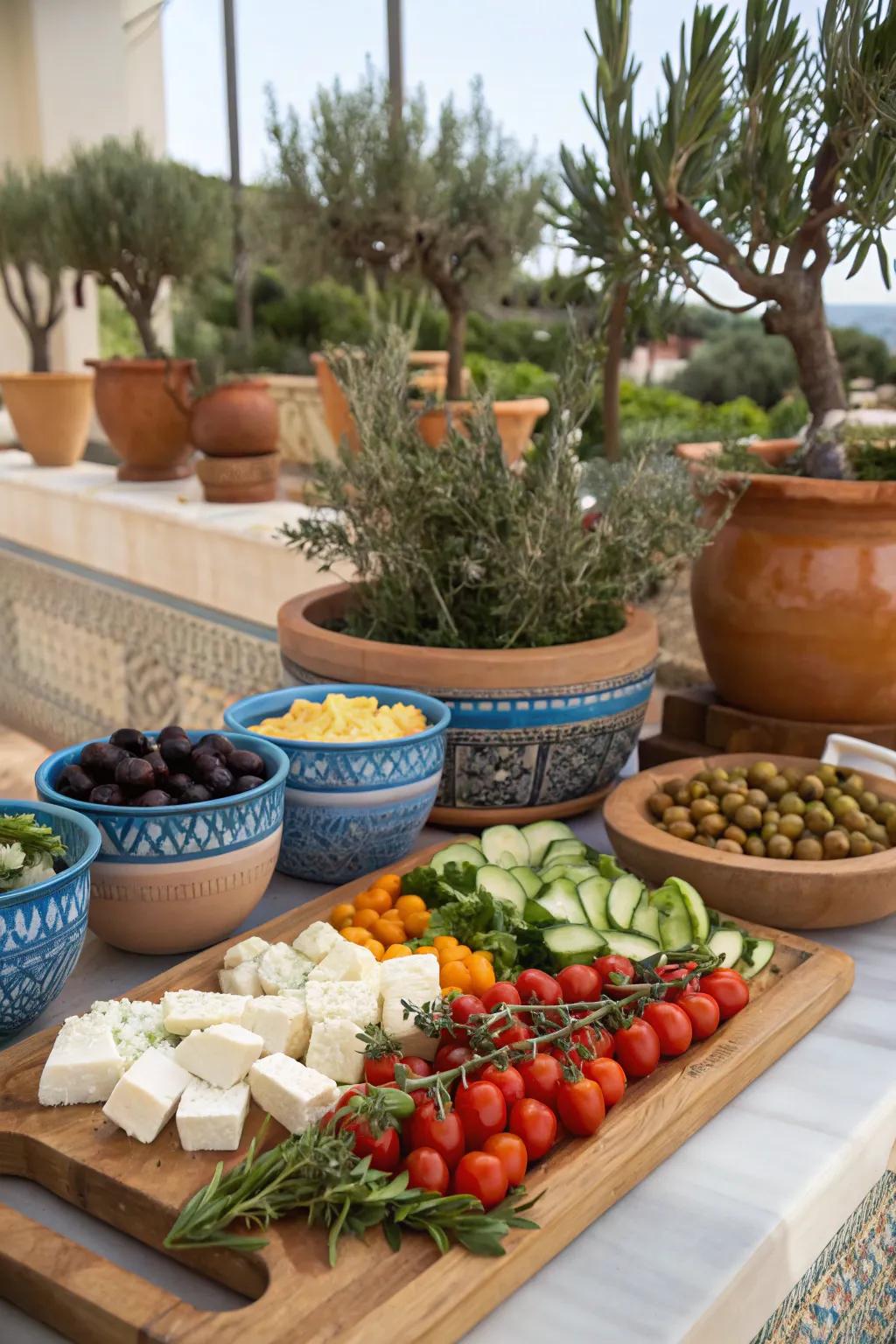 A themed salad bar for a unique dining experience.