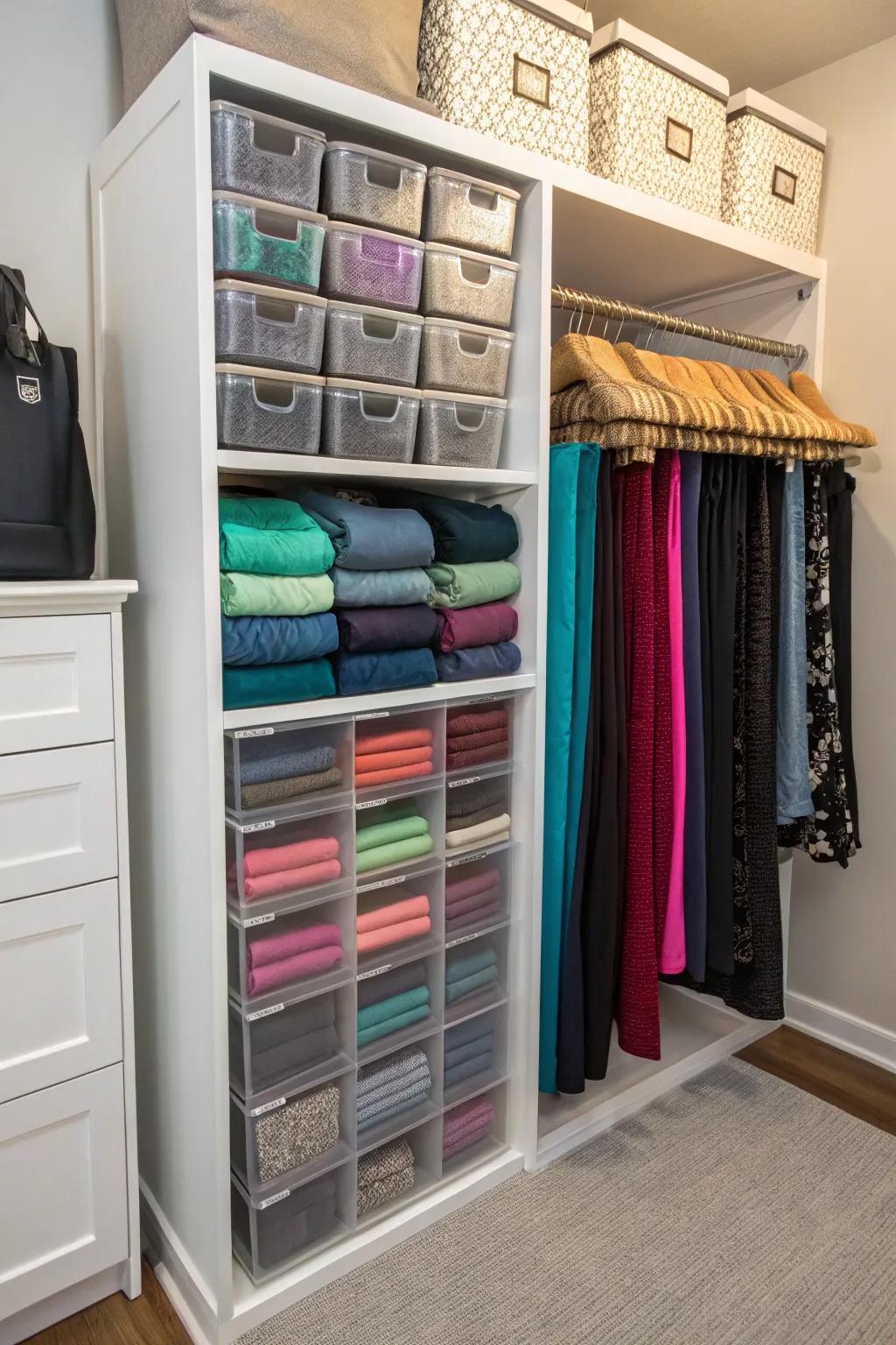 Maximize efficiency with custom closet inserts for your leggings.