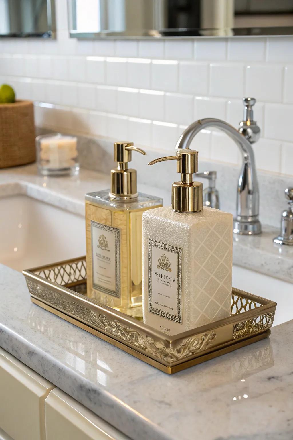 Indulge in every wash with a luxurious soap set.