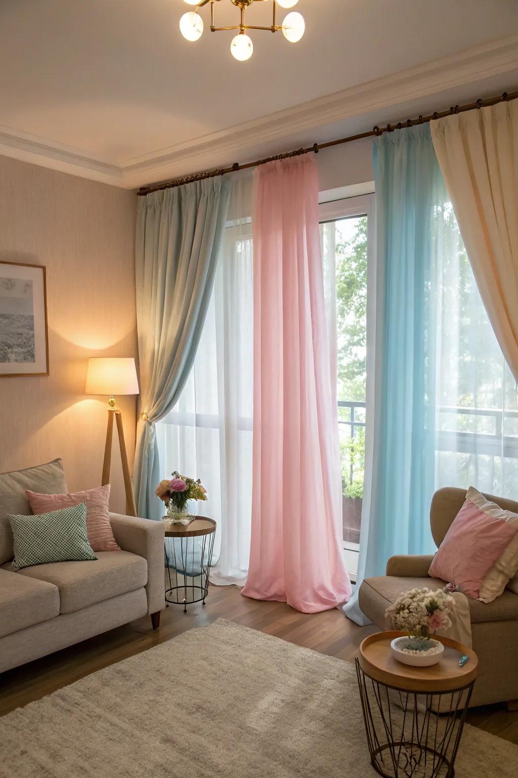 Pastel shades provide a soft and calming touch.