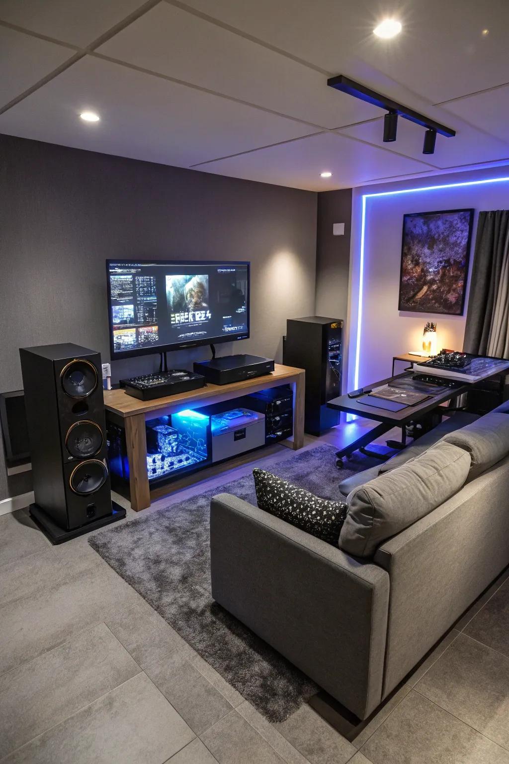 Stay ahead of the curve in a tech enthusiast's man cave.