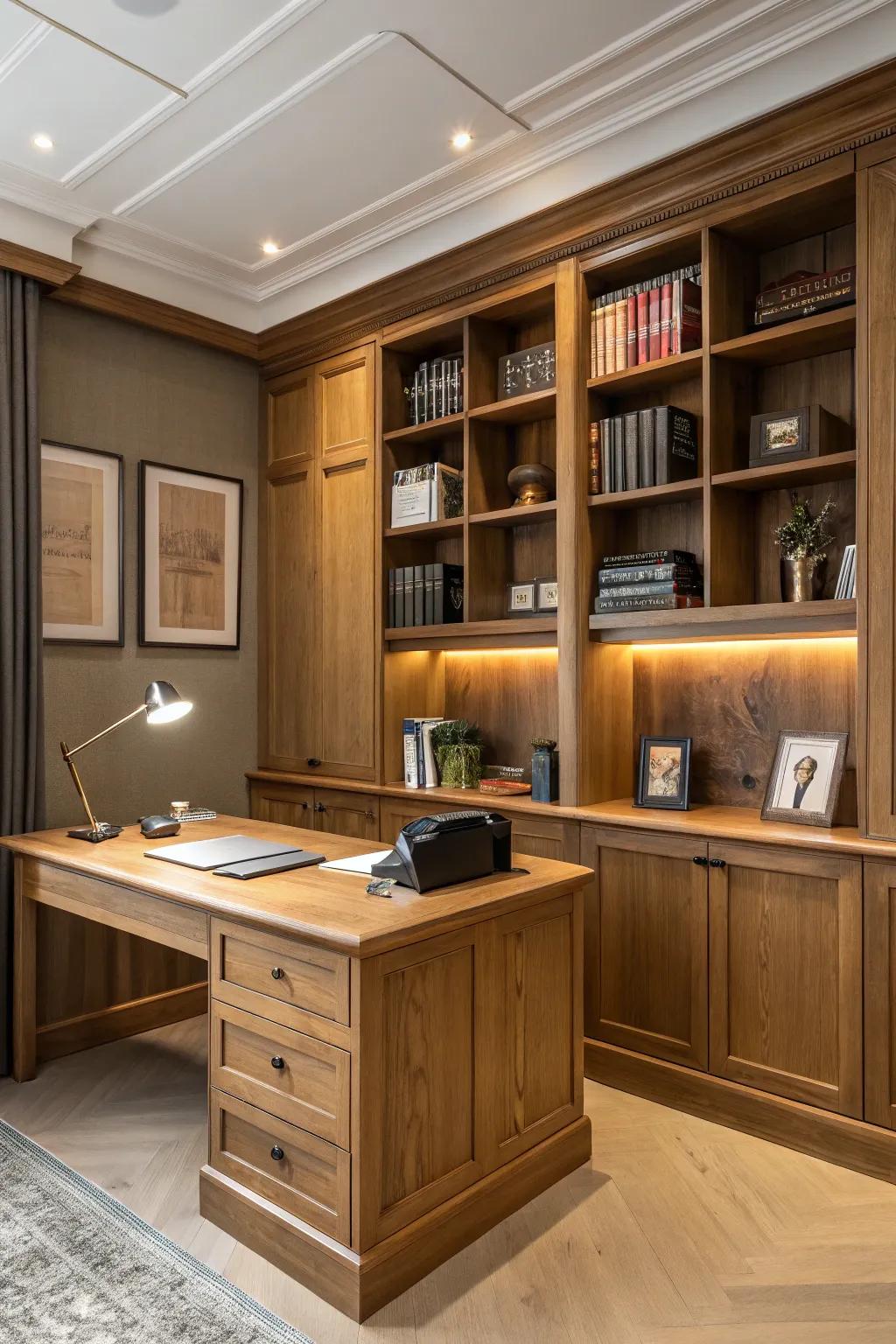 Wooden elements bring warmth and a natural touch to your office.