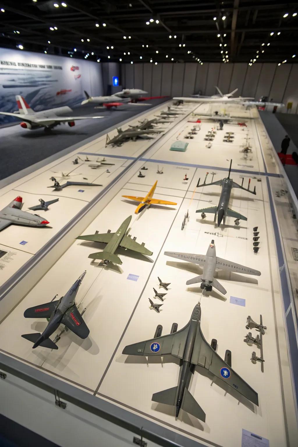 Themed sections add a narrative layer to your model airplane display.