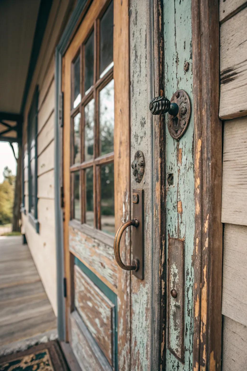 Rustic doors bring charm and a cozy feel to your entrance.