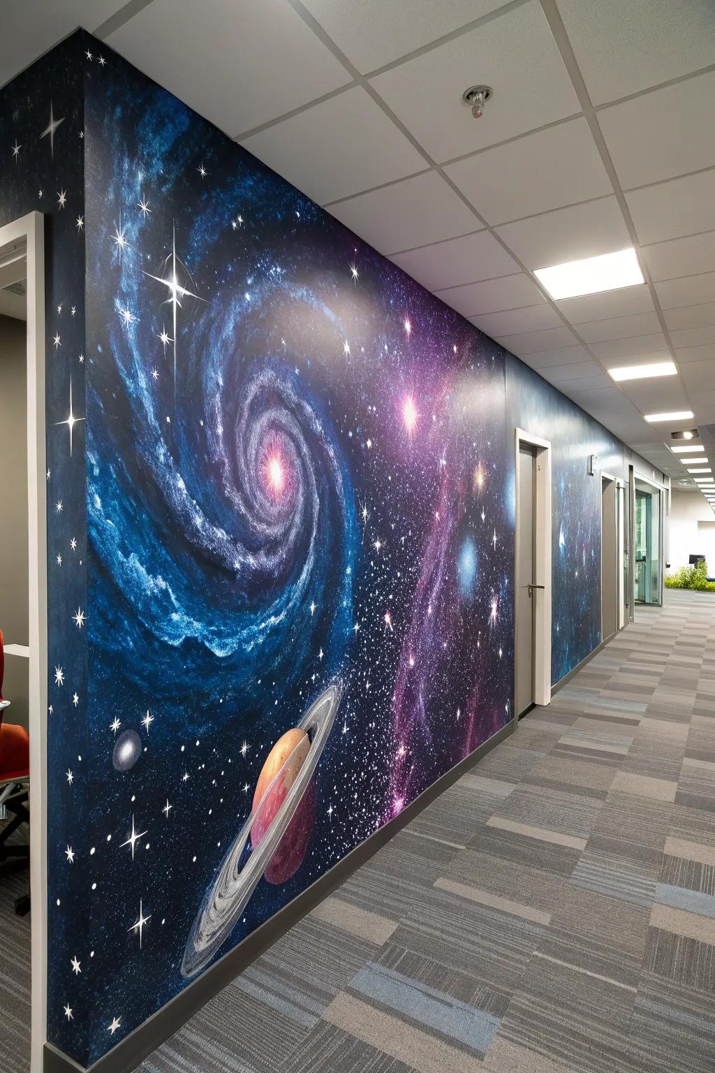 Inspire creativity with cosmic wonder murals in your office.