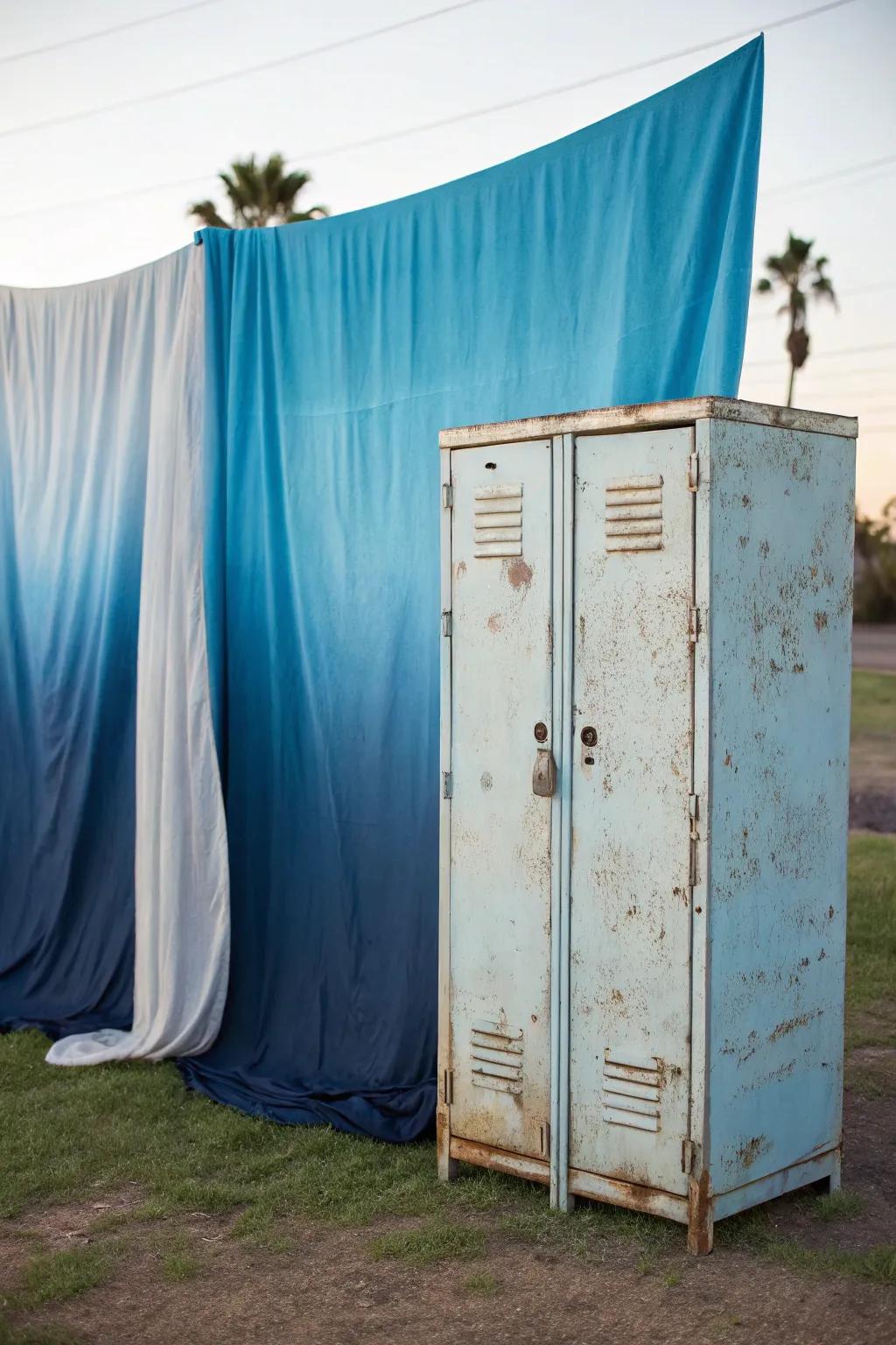 Customize your locker with a fabric backdrop.