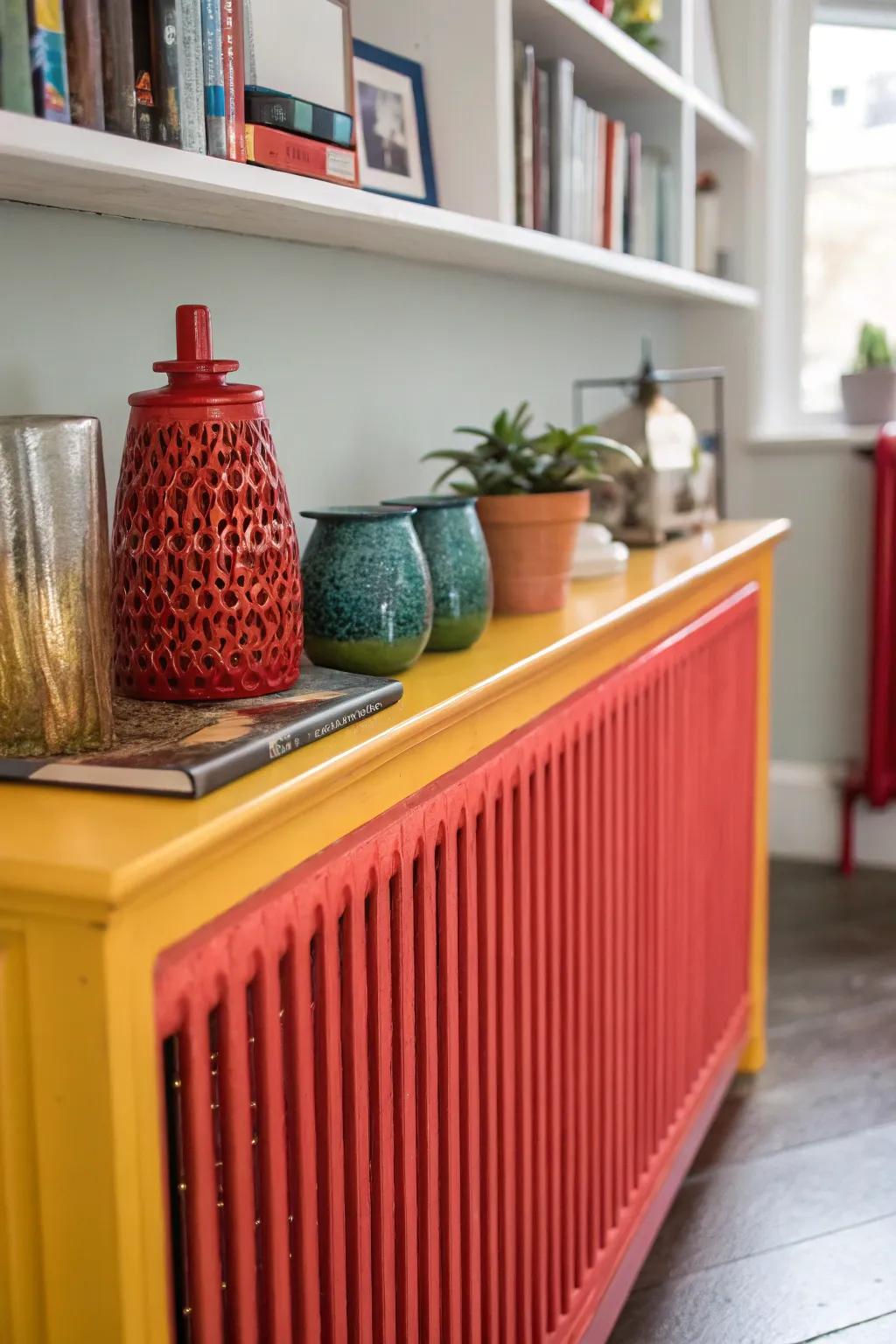 A bold-colored shelf can be the standout feature in your room.