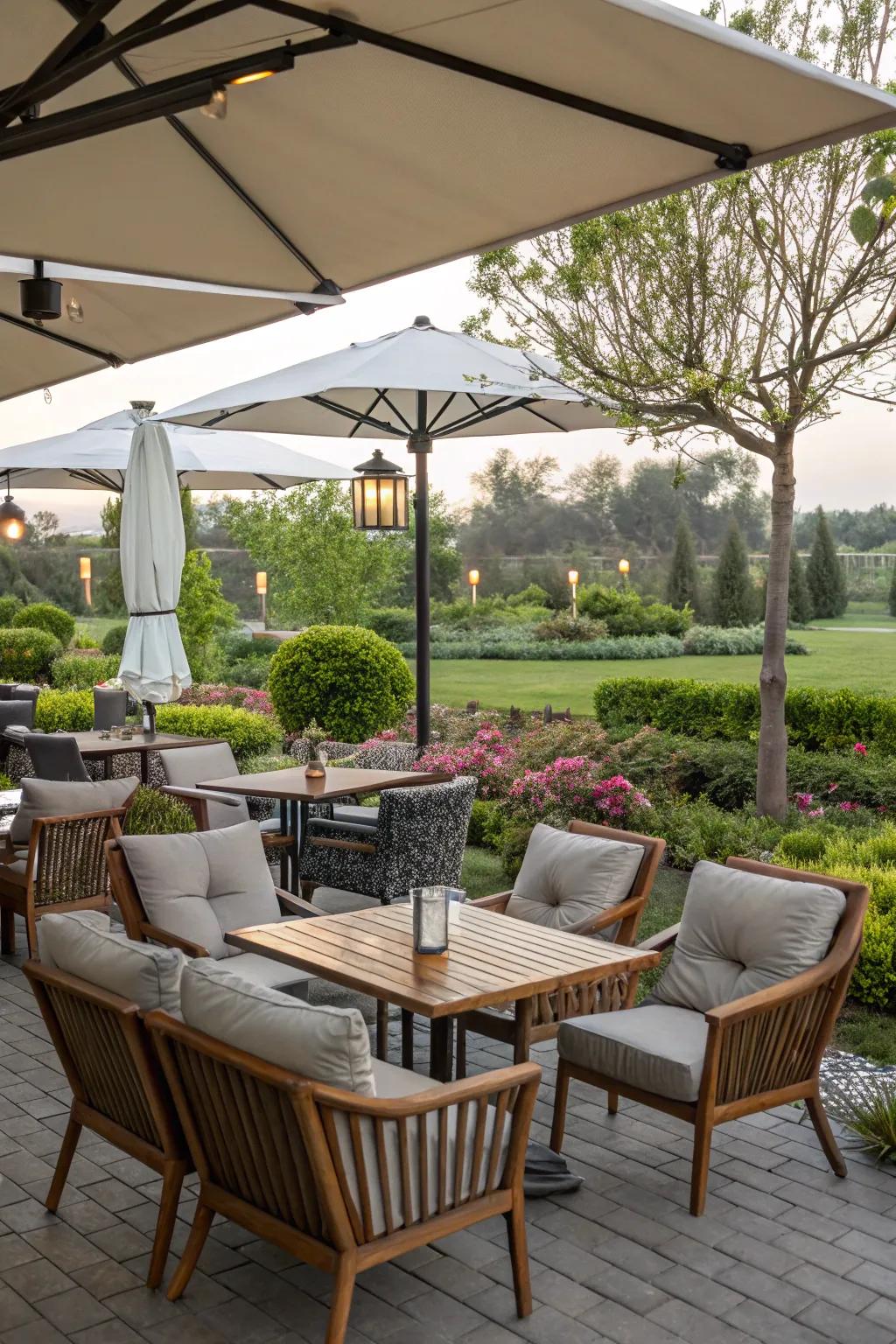 Outdoor spaces provide a refreshing alternative for al fresco dining.