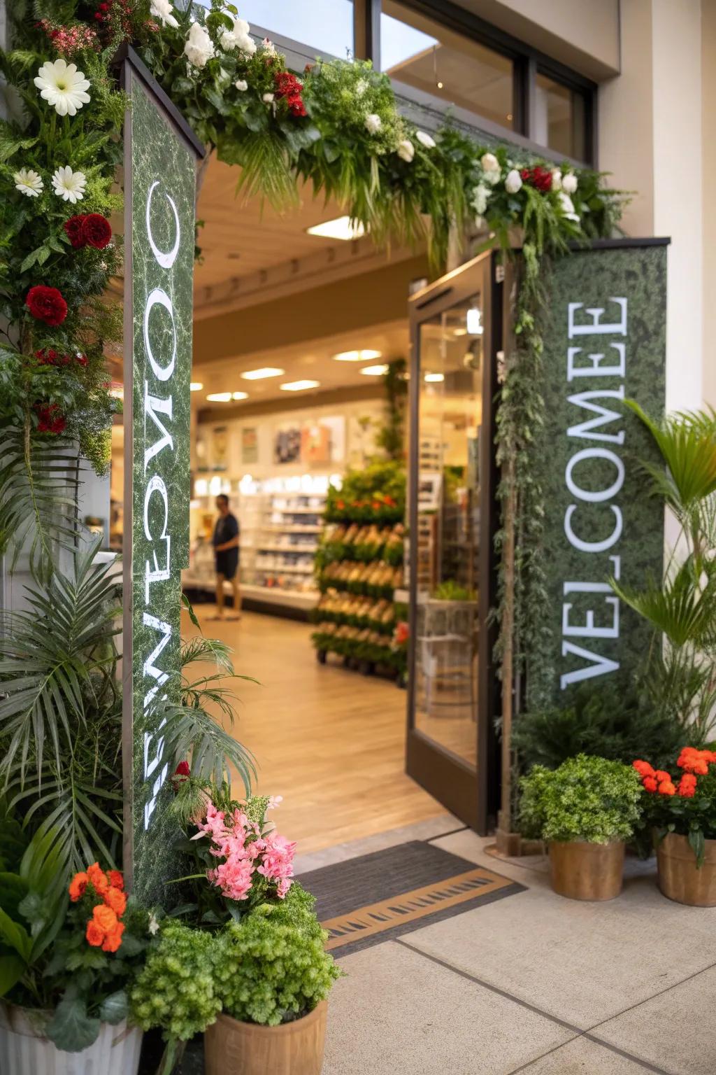 A thoughtfully designed entrance sets the stage for a memorable shopping experience.