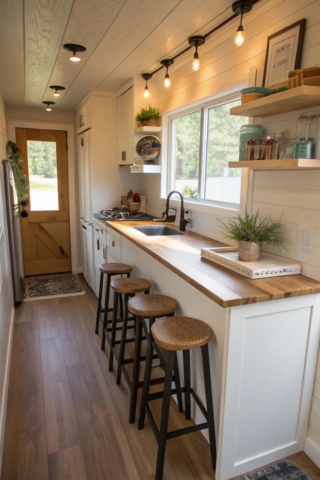 A small seating area adds functionality to your kitchen.