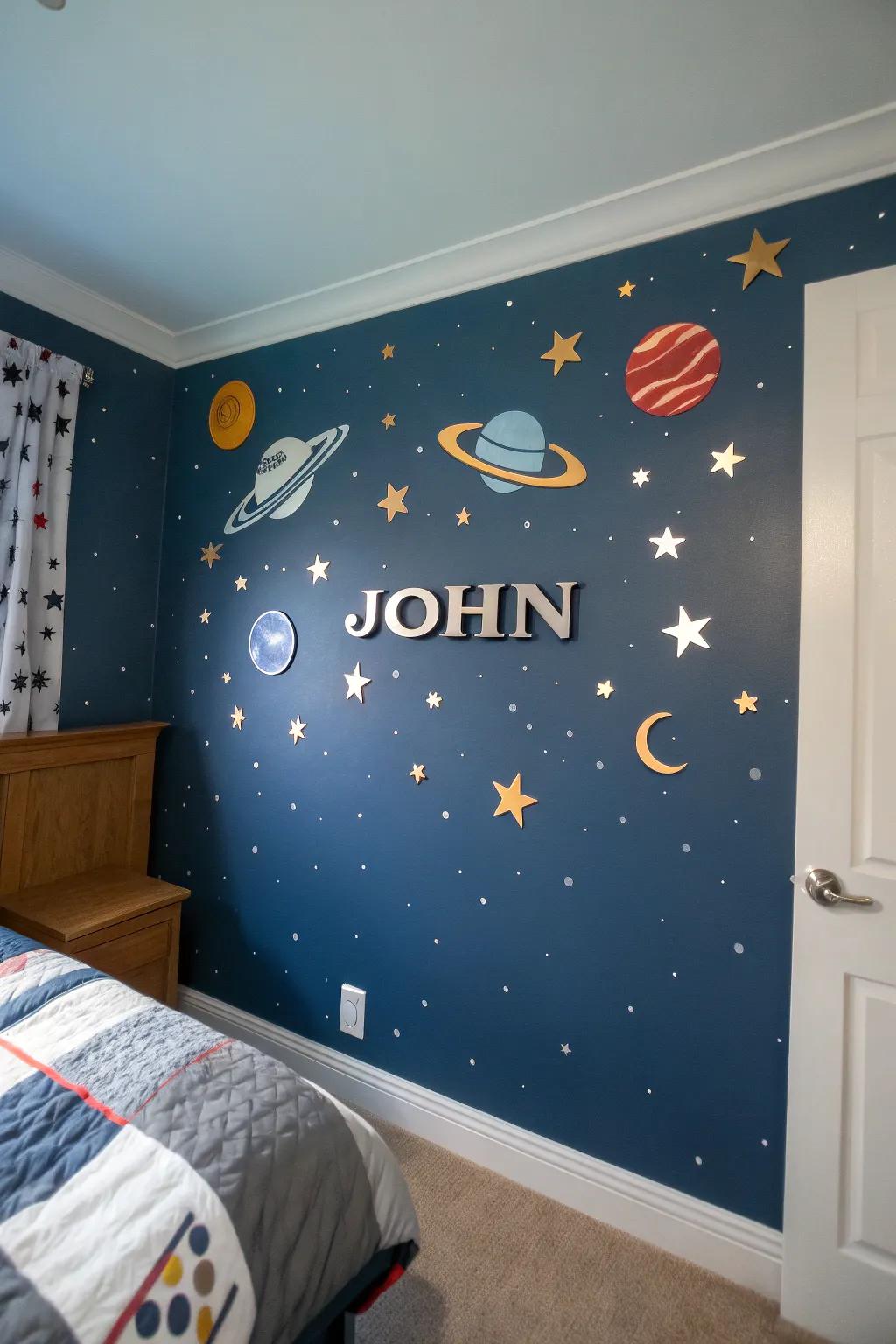 Personalized space accessories make the room feel special and unique.