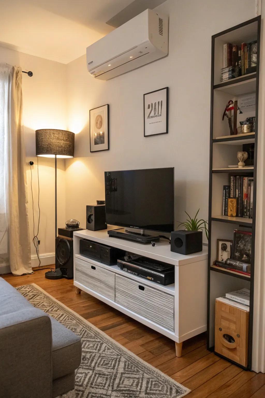 Compact soundbar setup ideal for small spaces