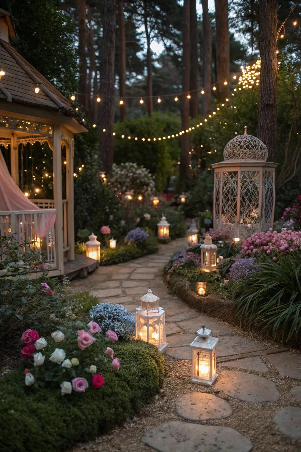 Step into a whimsical world with a fairytale garden party.