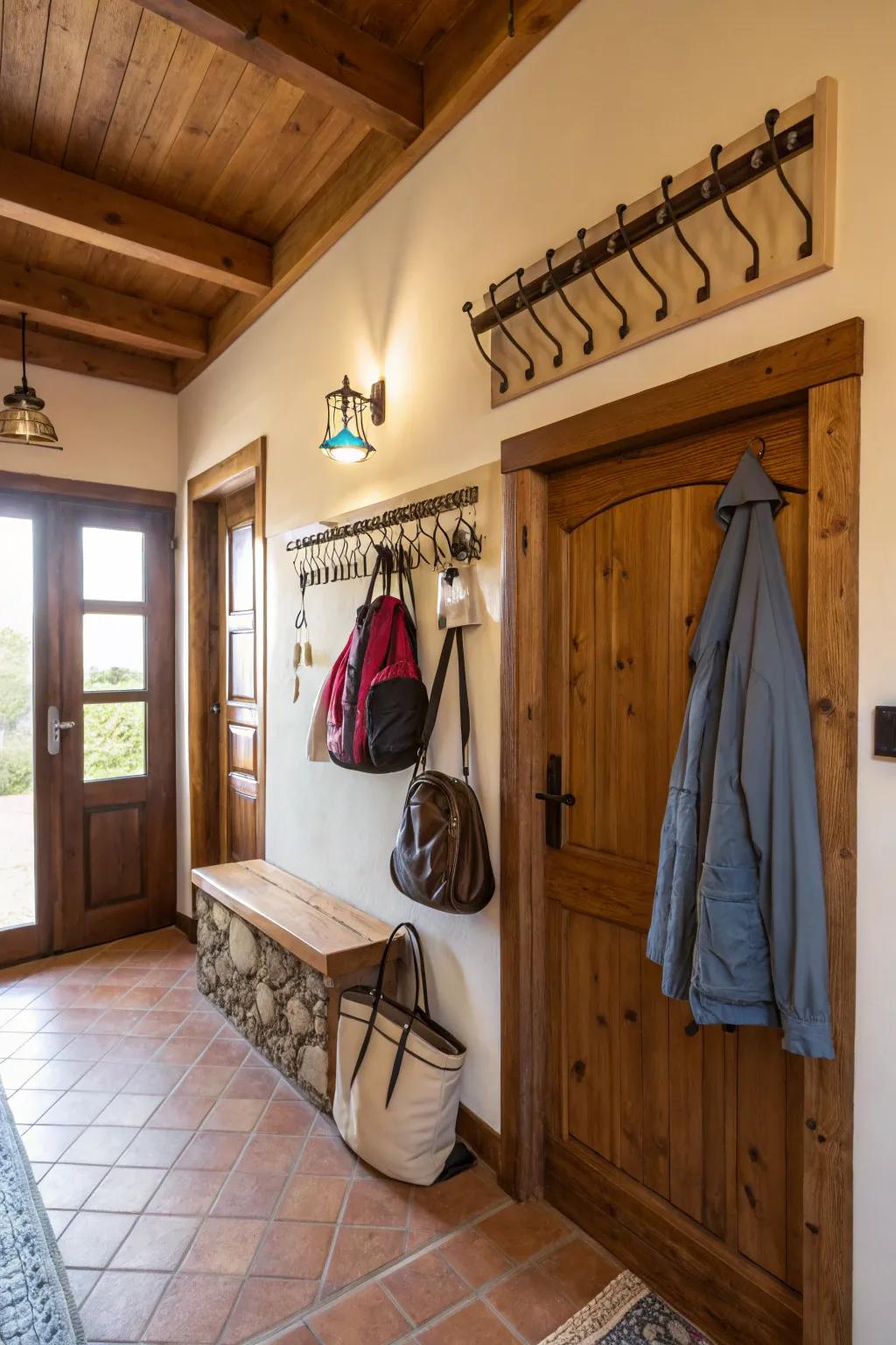 Hooks and hangers enhance organization and usability.