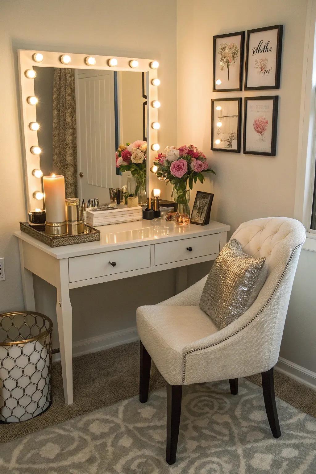 A vanity nook makes the most of small spaces.