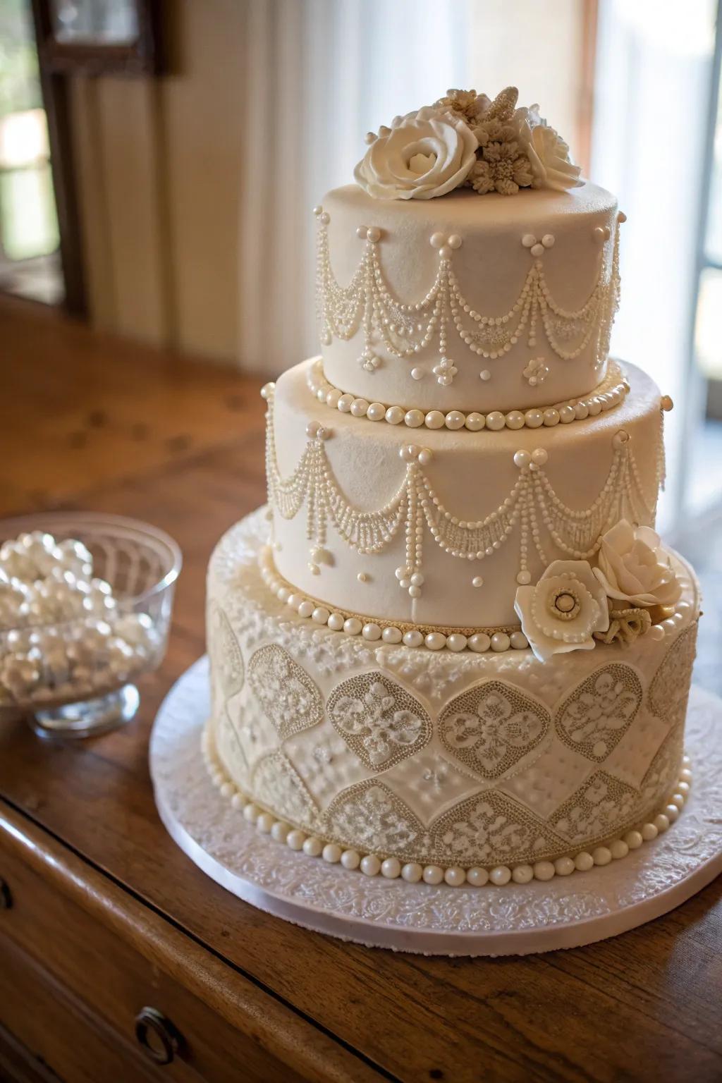 A vintage-style wedding cake that captures nostalgia beautifully.