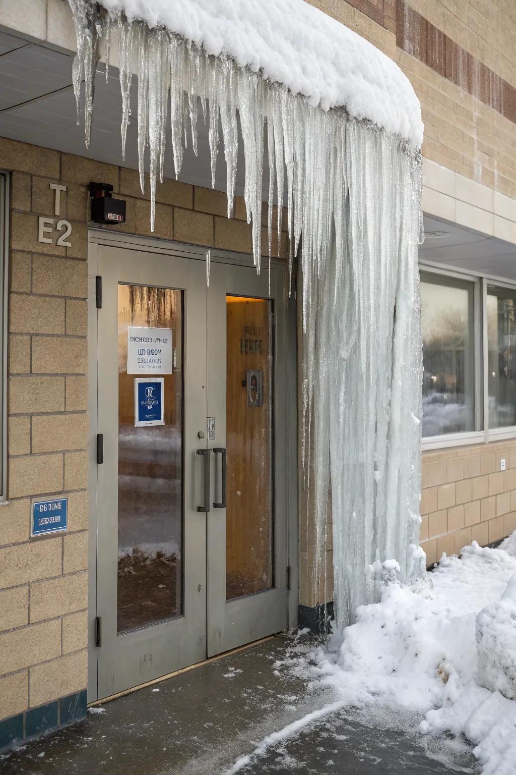 A breathtaking frozen waterfall wonder.