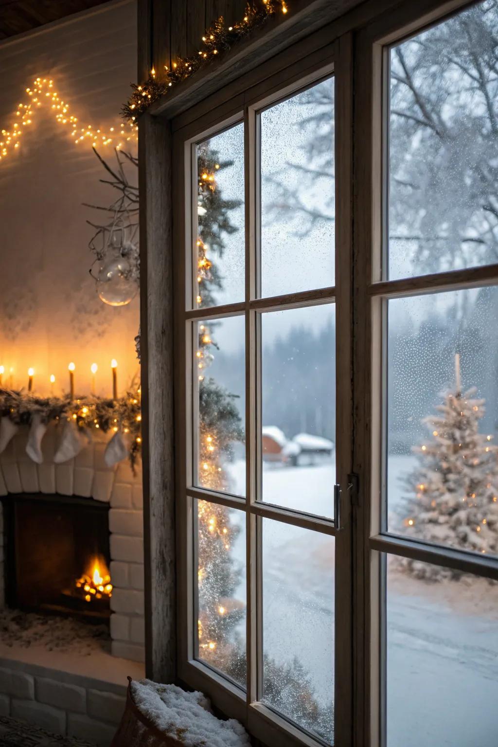 Frosted windows for a magical winter effect.