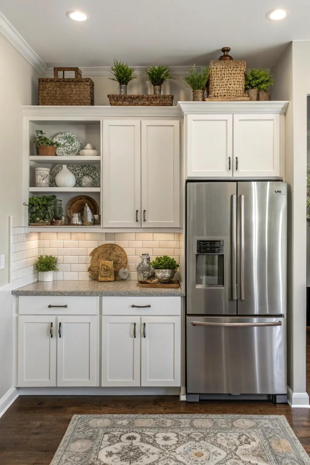 Symmetrical arrangements bring balance and order to kitchen design.