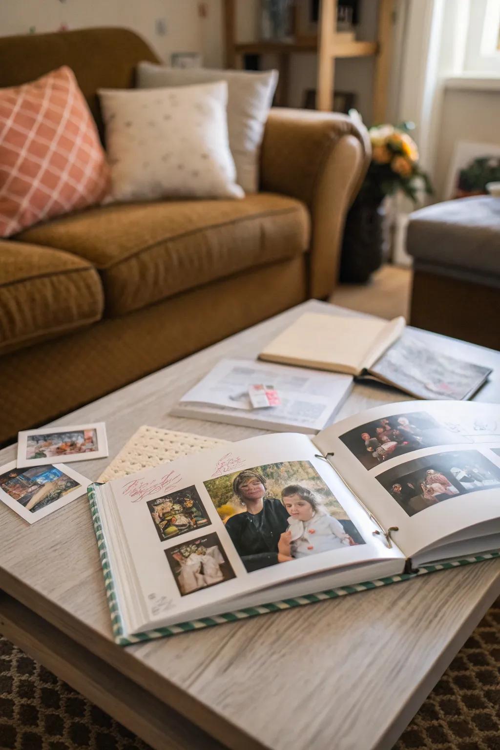 A baby book filled with cherished memories.