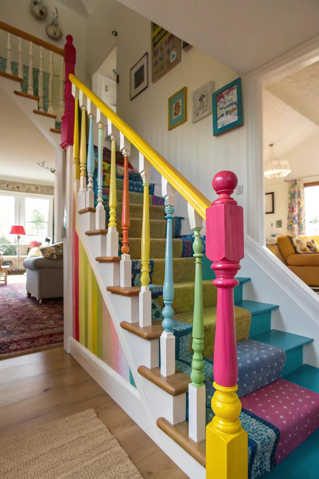 Playful and cheerful with colorful spindles.