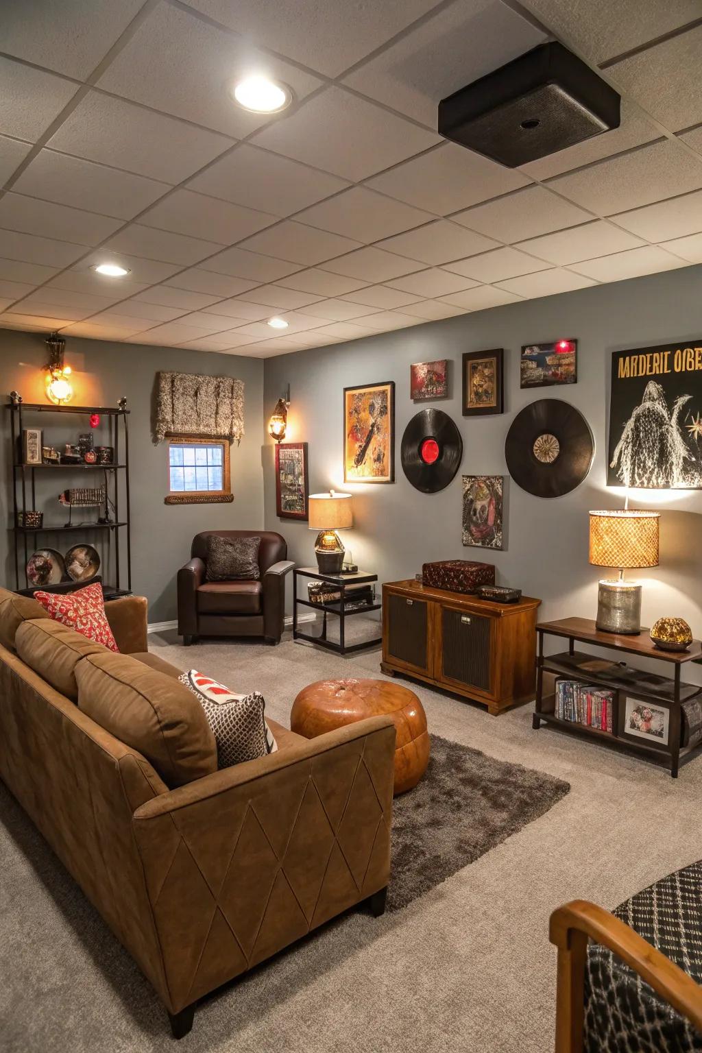 Vintage decor adds charm and character to your media room.