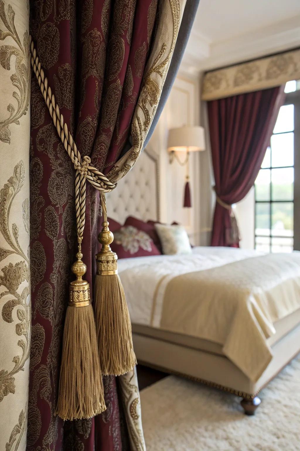 Tassel details elevate your curtains with a luxurious touch.