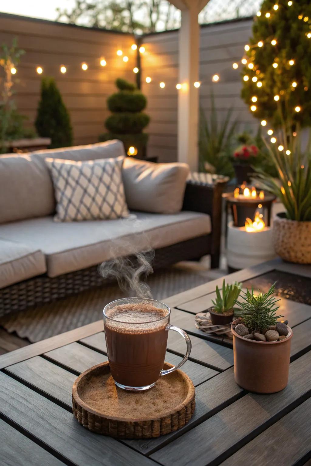 Hot beverages provide warmth and comfort on chilly days.