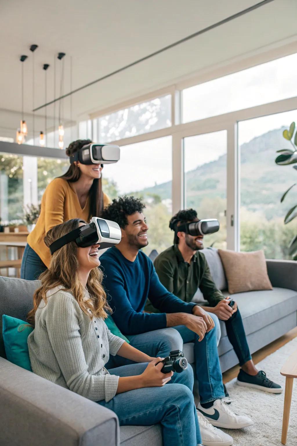 A virtual reality experience offers innovative and immersive entertainment.