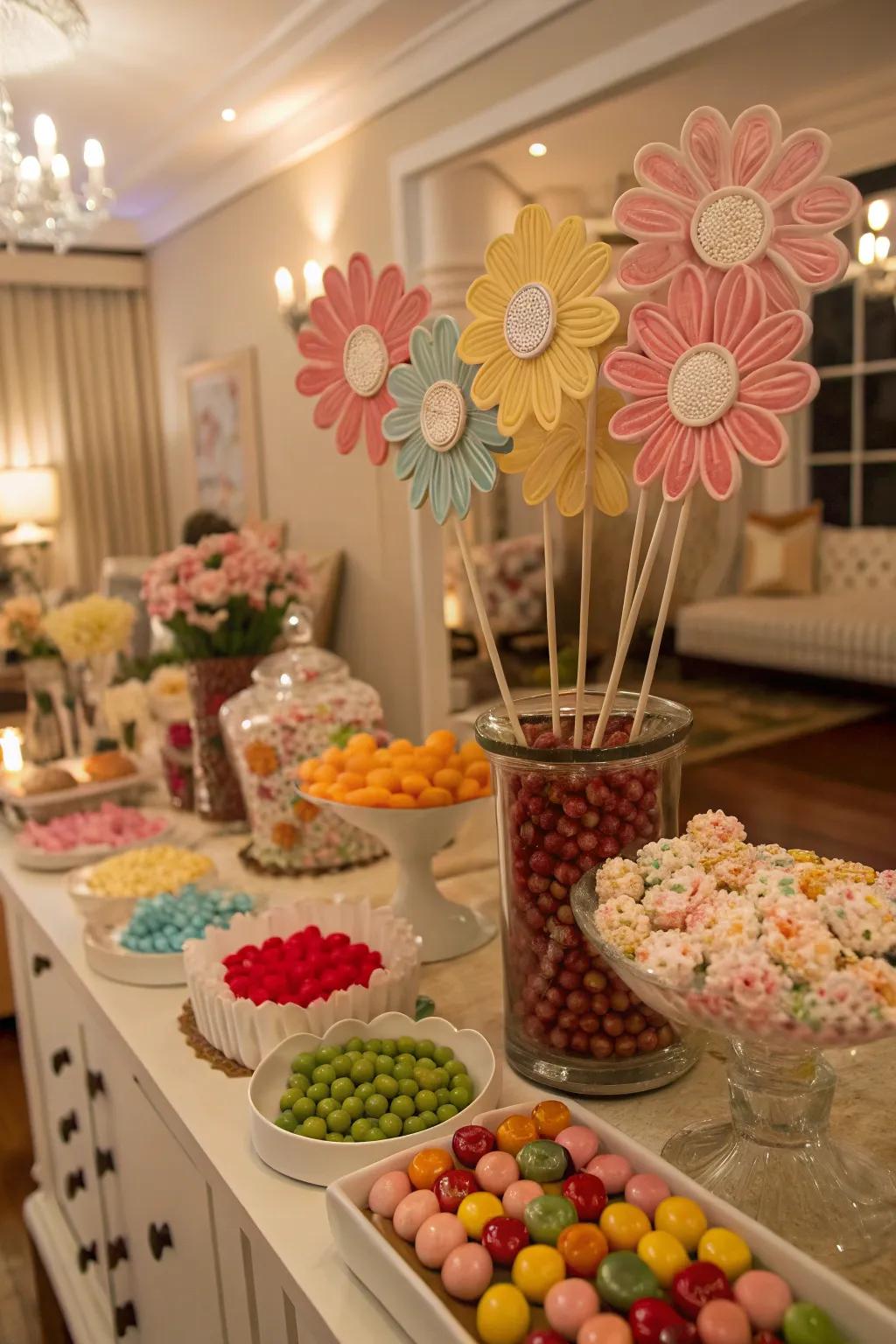 Candy roses serving as both decoration and treat