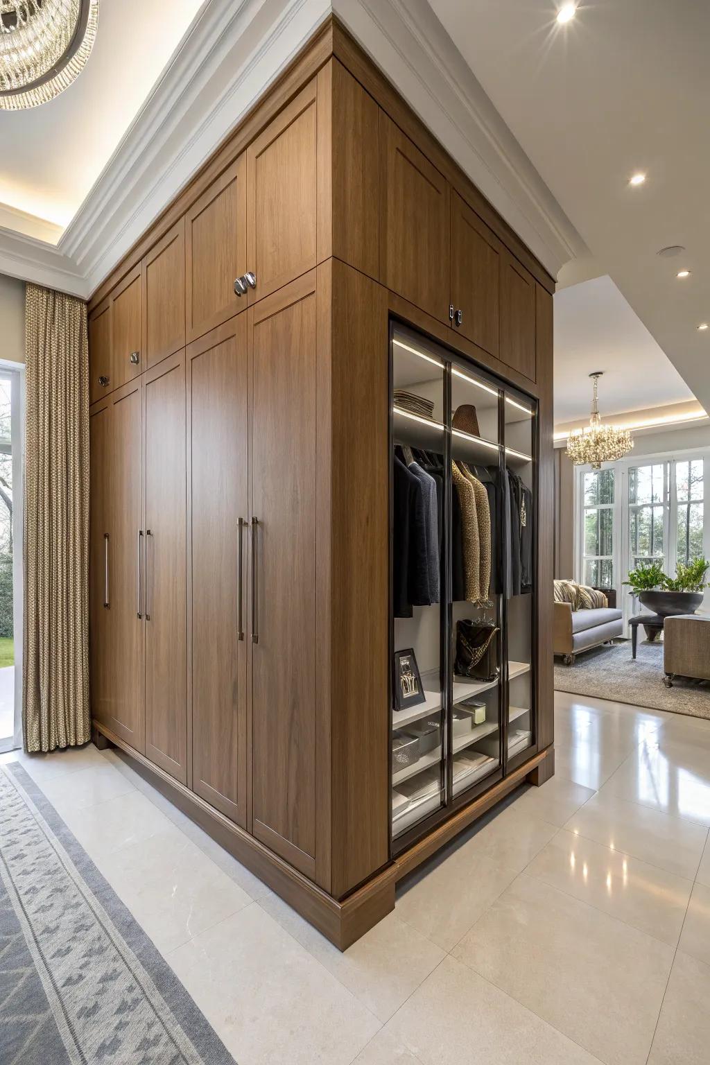 A custom built-in solution perfectly tailored for coat storage.