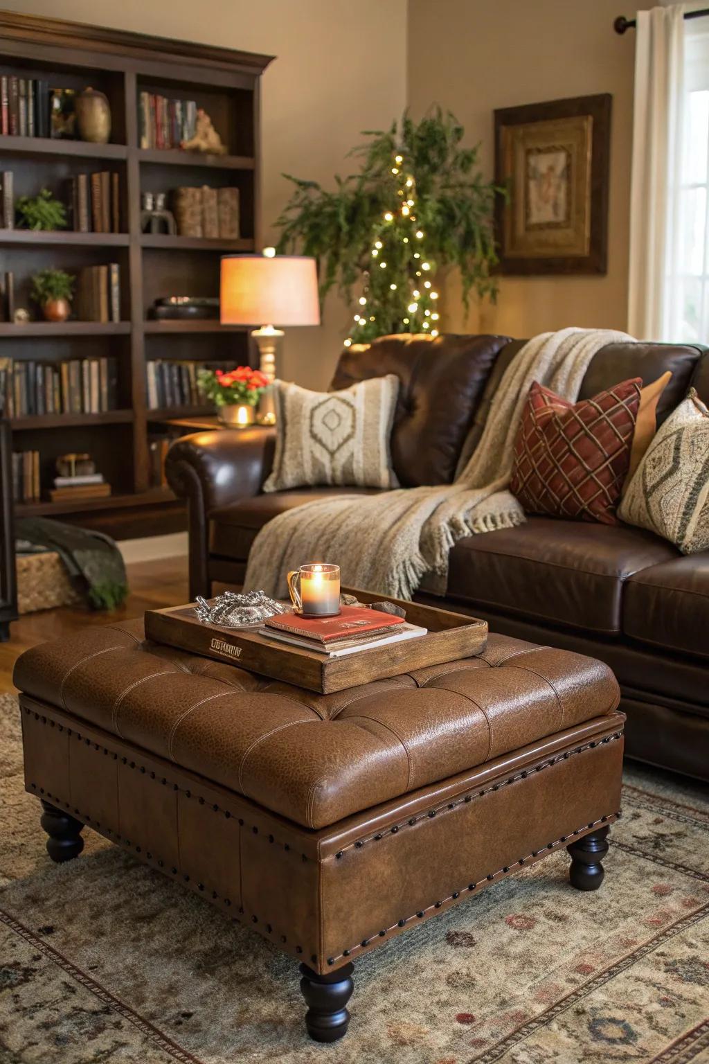 Ottomans offer comfort and functionality in one piece.