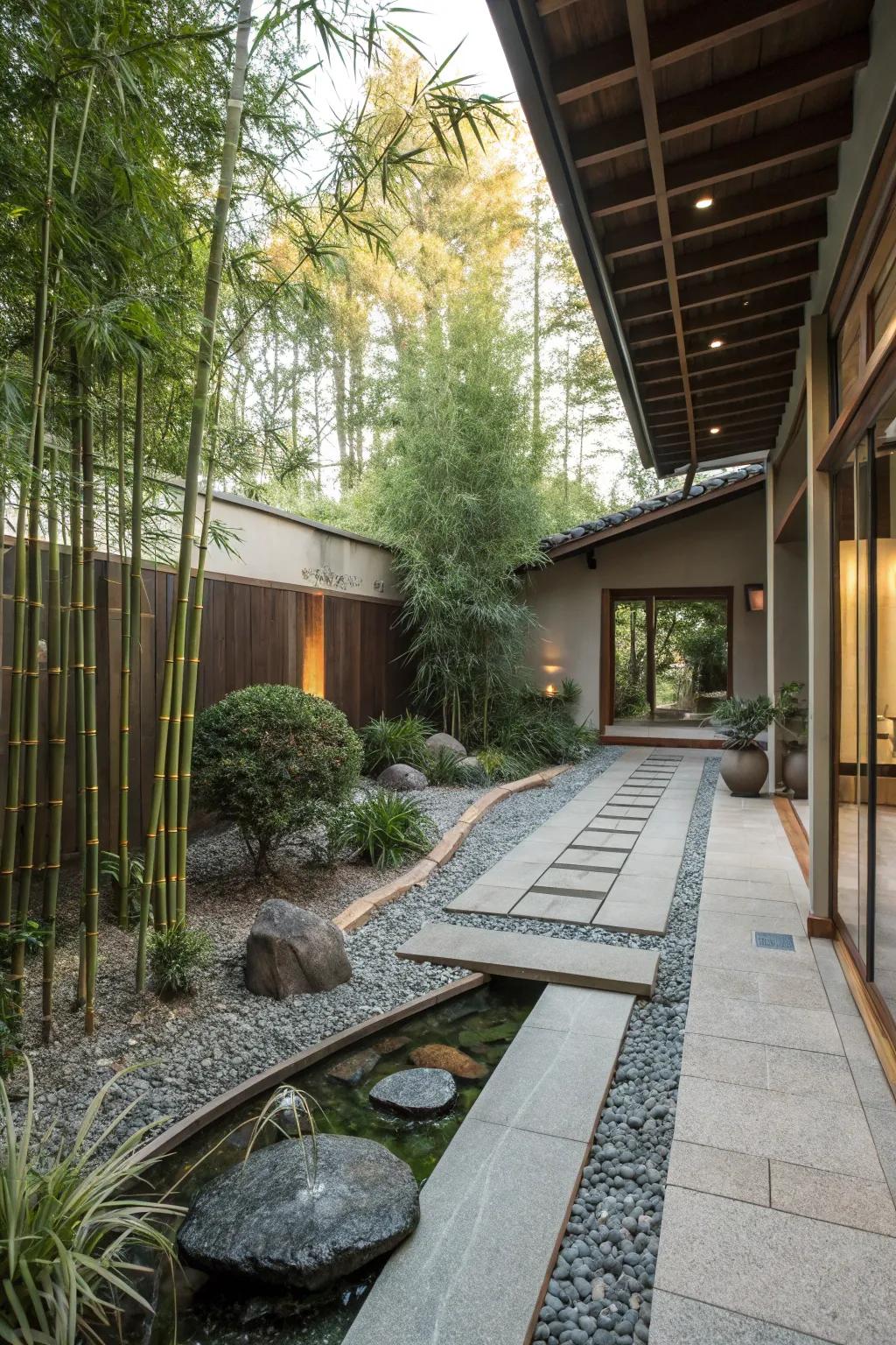 A Zen garden patio for ultimate relaxation.